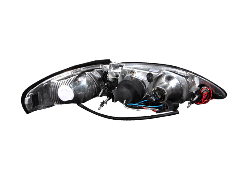 ANZO 1994-1998 Ford Mustang Projector Headlights w/ Halo Black 1pc.
