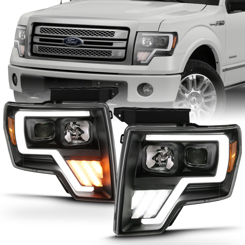 ANZO 2009-2013 Ford F-150 Projector Light Bar G4 Switchback H.L.Black Amber.