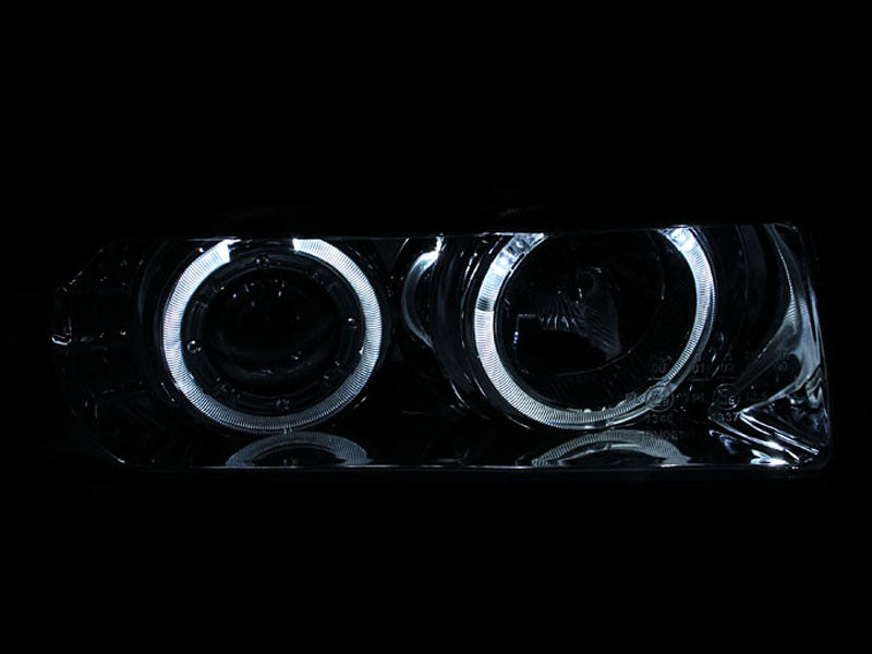 ANZO 1992-1998 BMW 3 Series E36 Projector Headlights w/ Halo Chrome G2 1 pc.