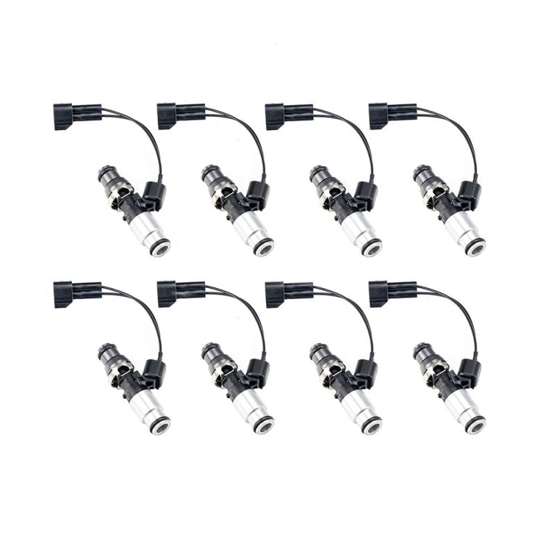 Injector Dynamics ID1050X Injectors 14mm (Grey) Adaptor Top Bottom (Silver) Adaptor (Set of 8).