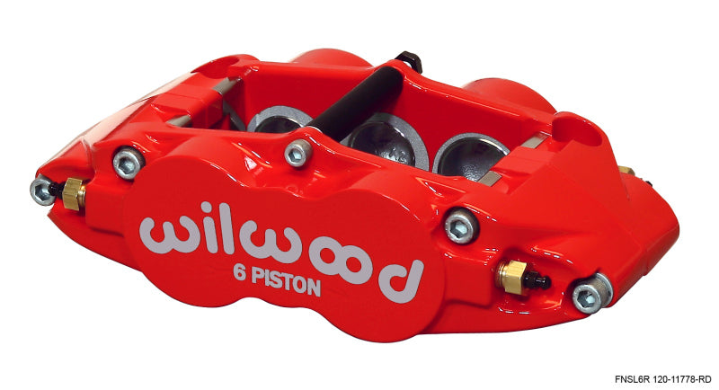 Wilwood Caliper-Narrow Superlite 6R-RH - Red 1.62/1.12/1.12in Pistons 1.25in Disc.