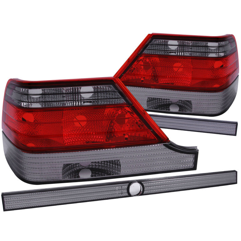 ANZO 1995-1999 Mercedes Benz S Class W140 Taillights Red/Smoke.