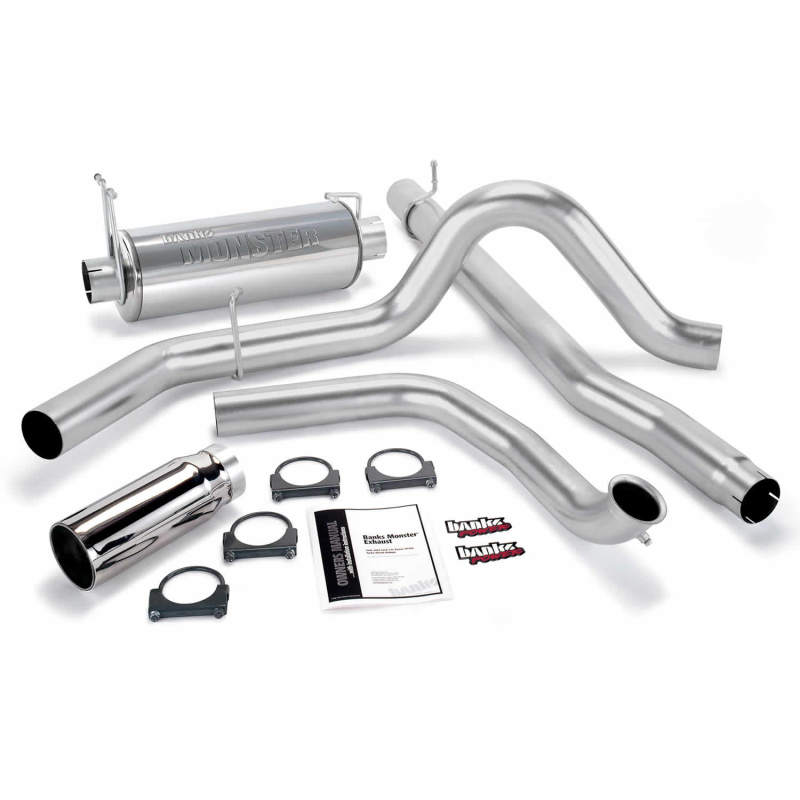 Banks Power 00-03 Ford 7.3L / Excursion Monster Exhaust System - SS Single Exhaust w/ Chrome Tip.