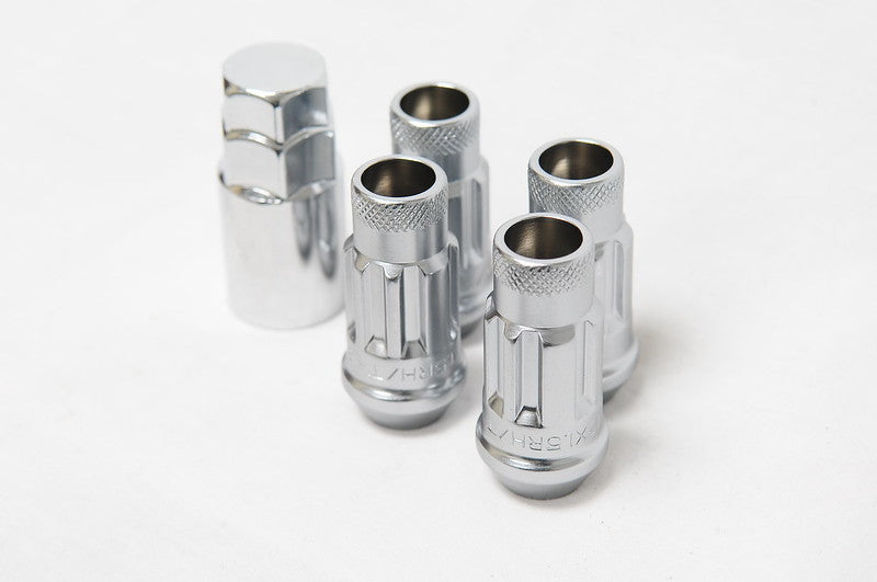 Wheel Mate 12x1.25 48mm Muteki SR48 Silver Open End Locking Lug Nut - Set of 4.