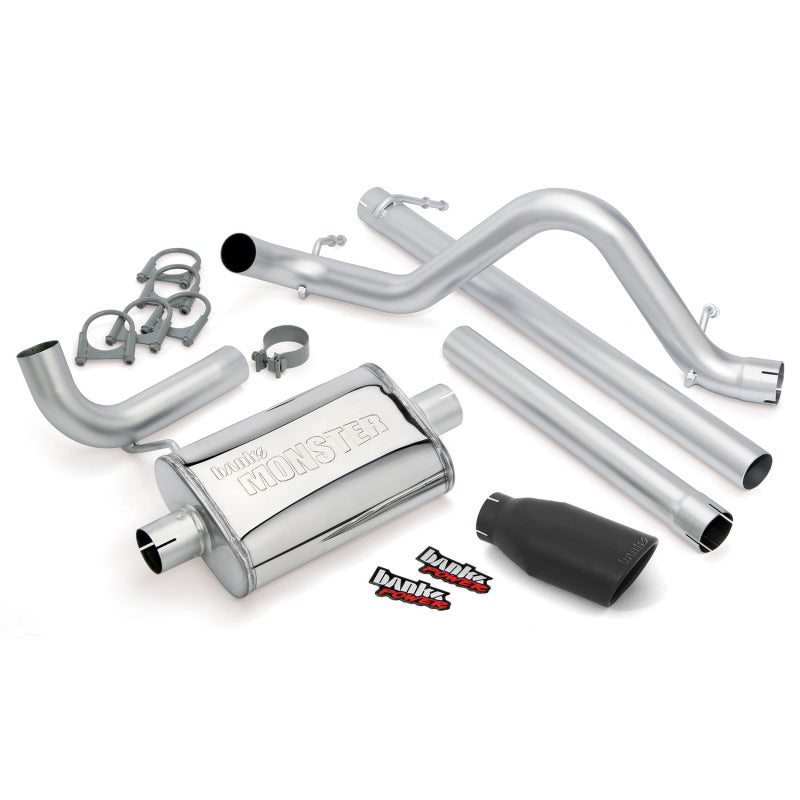 Banks Power 07-11 Jeep 3.8L Wrangler Unlimited - 4dr Monster Exh Sys - SS Single Exh w/ Black Tip.