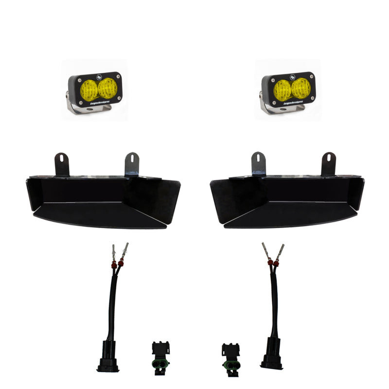Baja Designs 2019+ Ram 2500/3500 S2 Wide Cornering Fog kit - Amber.