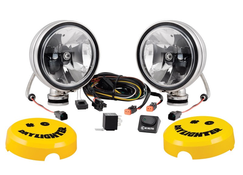 KC HiLiTES 6in. Daylighter Gravity G6 LED Lights 20w Spot Beam (Pair Pack System) - Black SS.