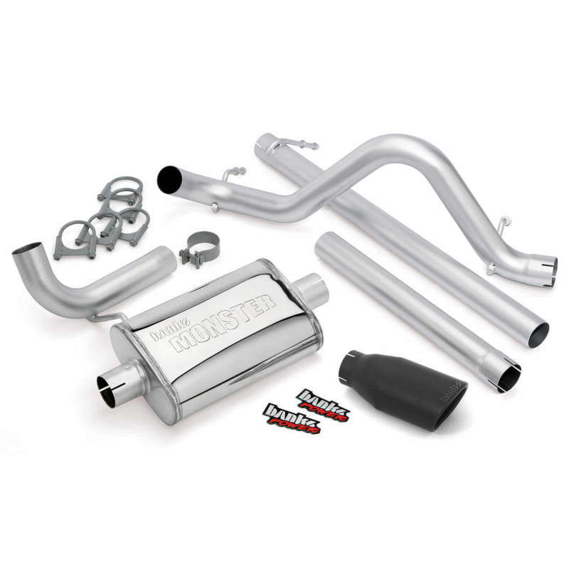 Banks Power 07-11 Jeep 3.8L Wrangler Unlimited - 4dr Monster Exh Sys - SS Single Exh w/ Black Tip.