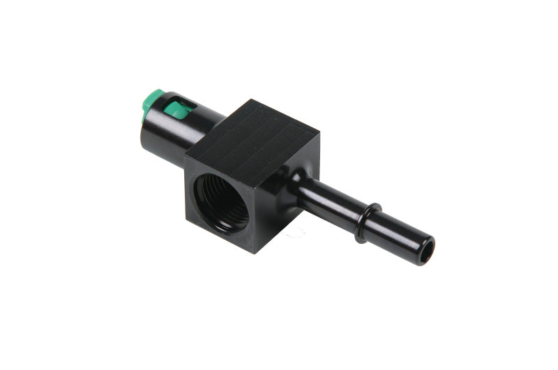 Aeromotive 3/8in Quick Connect with AN-08 port and 1/8in gauge port.