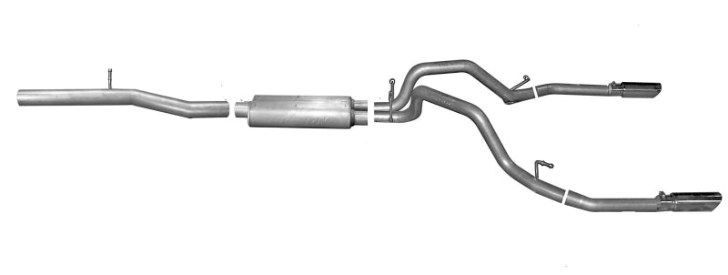 Gibson 15-18 Chevrolet Silverado 1500 LS 5.3L 3in/2.25in Cat-Back Dual Split Exhaust - Aluminized.