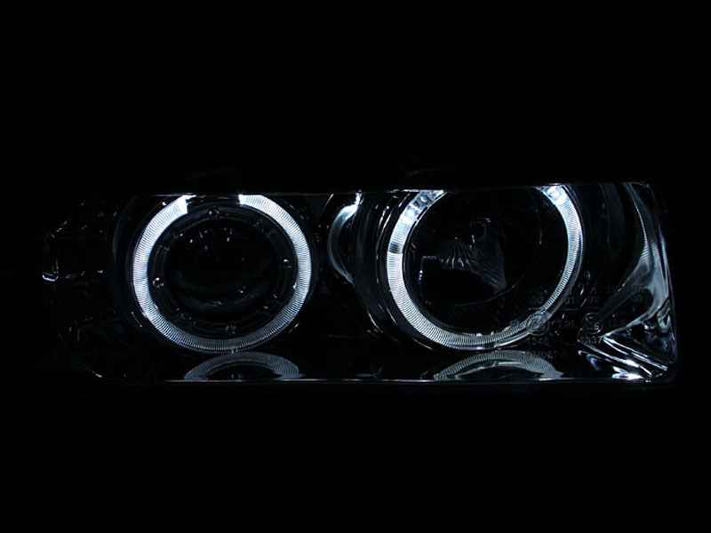 ANZO 1992-1998 BMW 3 Series E36 Projector Headlights w/ Halo Chrome G2 1 pc.