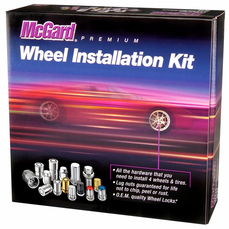McGard 6 Lug Hex Install Kit w/Locks (Cone Seat Nut) M14X1.5 / 22mm Hex / 1.945in. Length - Chrome.