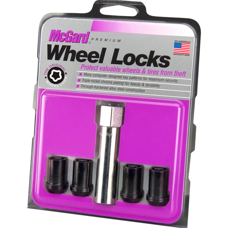 McGard Wheel Lock Nut Set - 4pk. (Tuner / Cone Seat) M12X1.5 / 13/16 Hex / 1.24in. Length - Black.