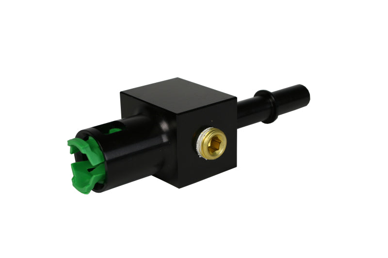 Aeromotive 3/8in Quick Connect with AN-08 port and 1/8in gauge port.