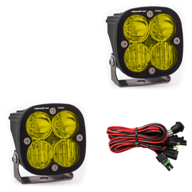 Baja Designs Squadron Pro Series Driving Combo Pattern Pair LED Light Pods - Amber.