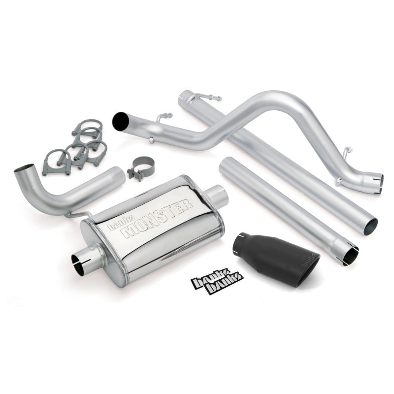 Banks Power 07-11 Jeep 3.8L Wrangler Unlimited - 4dr Monster Exh Sys - SS Single Exh w/ Black Tip.
