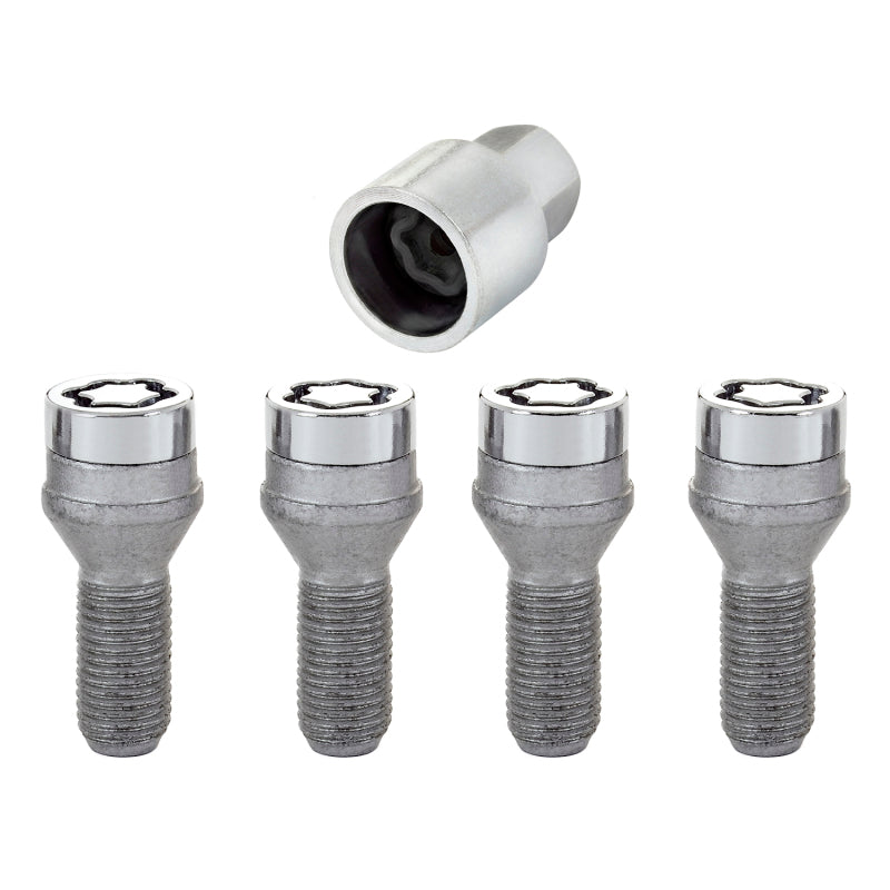 McGard Wheel Lock Bolt Set - 4pk. (Cone Seat) M14X1.25 / 17mm Hex / 27.3mm Shank Length - Chrome.