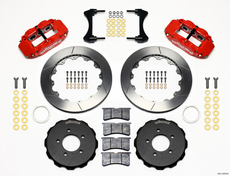 Wilwood Narrow Superlite 6R Front Hat Kit 12.88in Red 2006-Up Civic / CRZ.