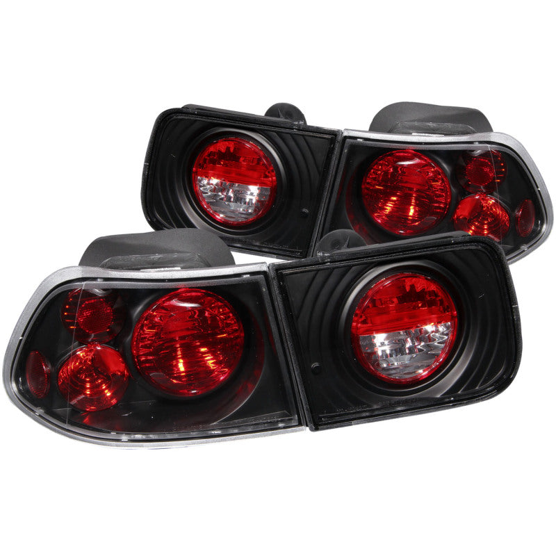 ANZO 1996-2000 Honda Civic Taillights Black.