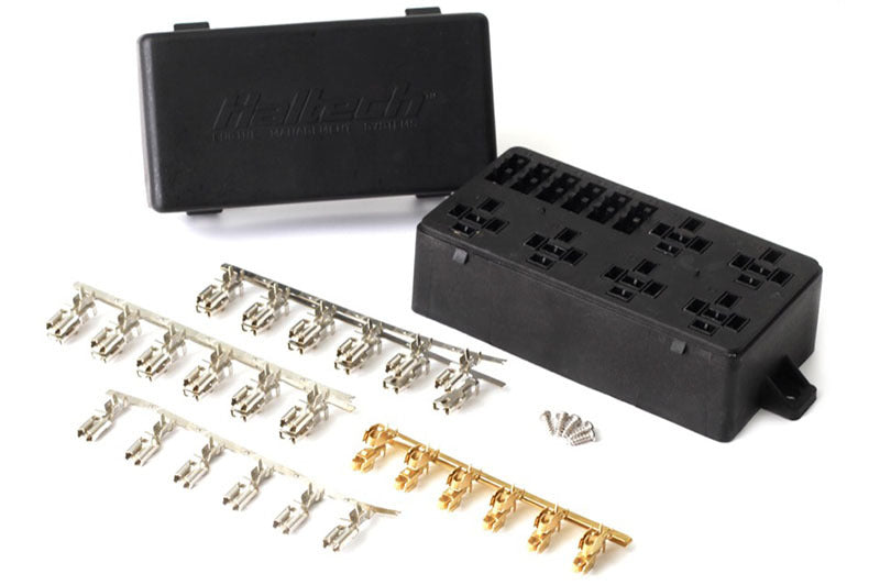 Haltech 6 Circuit Haltech Fuse Box w/Lid/Pins.