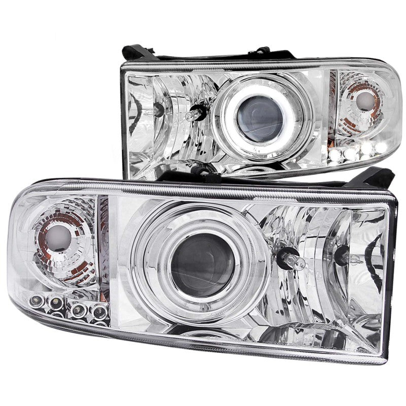 ANZO 1994-2001 Dodge Ram Projector Headlights w/ Halo Chrome.