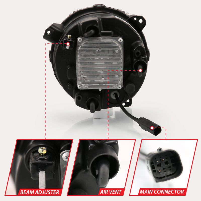 ANZO 2018-2019 Jeep Wrangler Full Led ProjectorH.L Black.