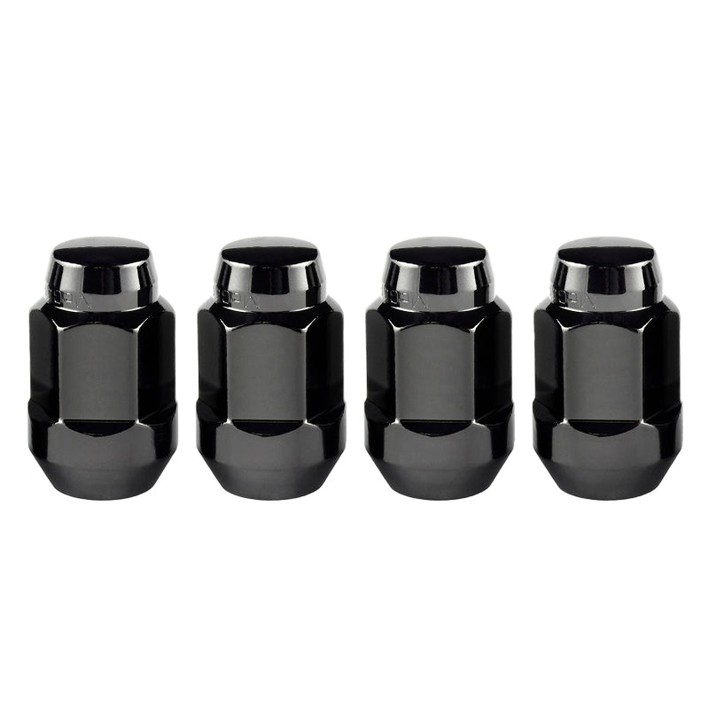 McGard Hex Lug Nut (Cone Seat Bulge Style) 1/2-20 / 3/4 Hex / 1.45in. Length (4-pack) - Black.