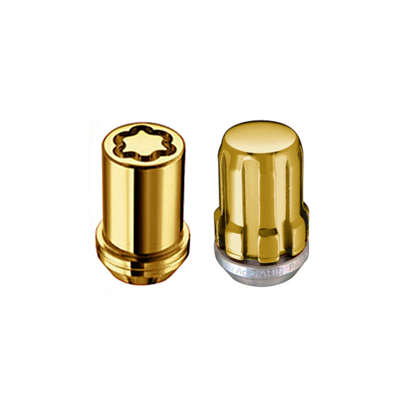 McGard SplineDrive Tuner 5 Lug Install Kit w/Locks & Tool (Cone) M12X1.25 / 13/16 Hex - Gold.