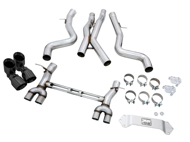 AWE Tuning Track Edition Catback Exhaust - Diamond Black Tips | 3020-43087
