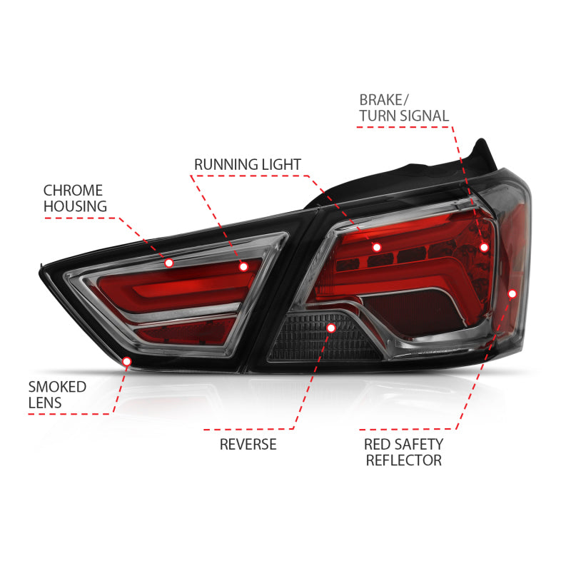 ANZO 14-18 Chevrolet Impala LED Taillights Smoke.