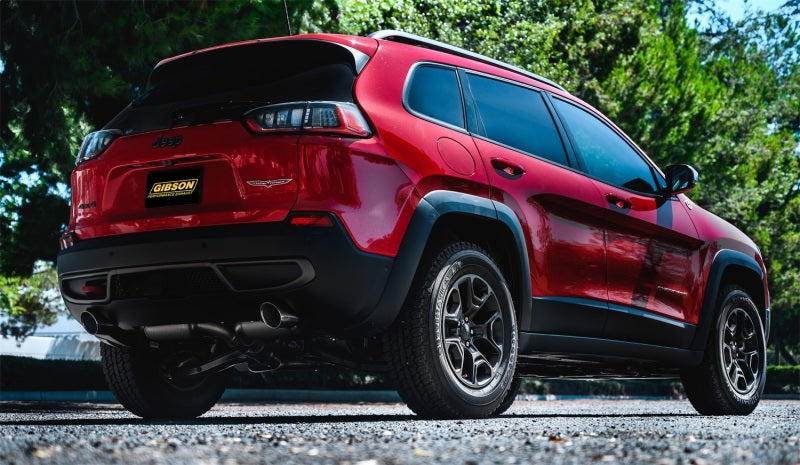 Gibson 14-20 Jeep Cherokee 3.2L 2.5in/2.25in Cat-Back Dual Split Exhaust - Stainless.