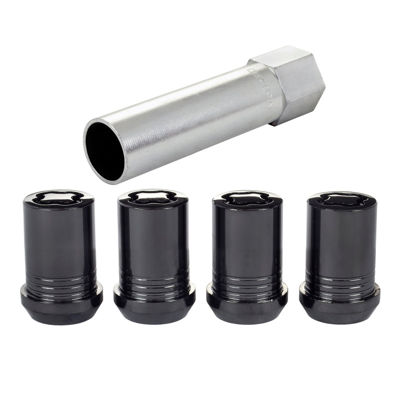 McGard Wheel Lock Nut Set - 4pk. (Tuner / Cone Seat) M12X1.5 / 13/16 Hex / 1.24in. Length - Black.