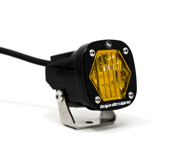 Baja Designs S1 Amber Wide Cornering LED Light w/ Mounting Bracket Single.