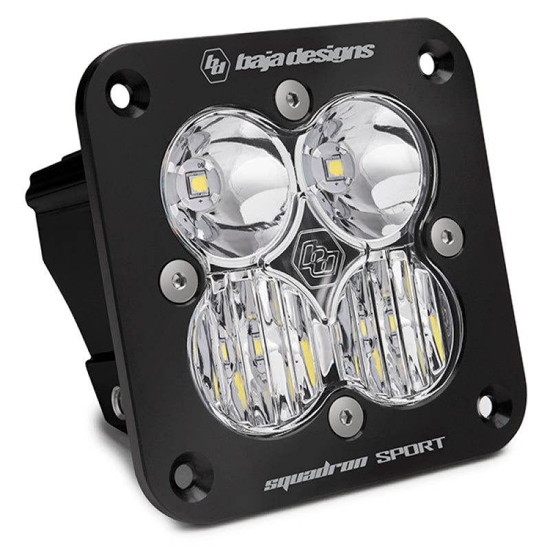 Baja Designs Squadron Sport Driving/Combo Pattern Flush Mount Black LED Light Pod - Clear.