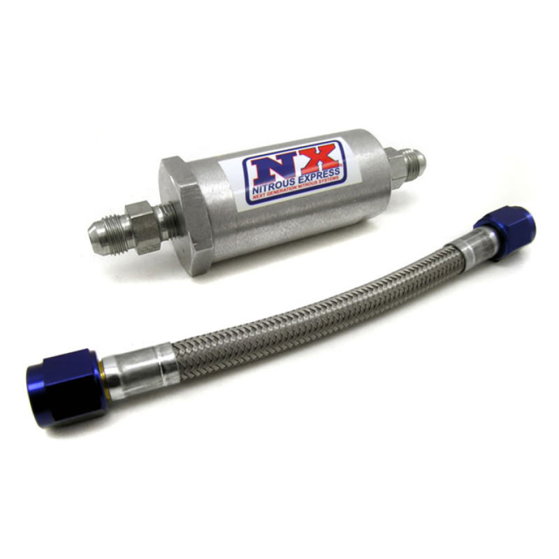 Nitrous Express 4AN Pure-Flo N2O Filter & 7 Stainless Hose (Lifetime Cleanable).