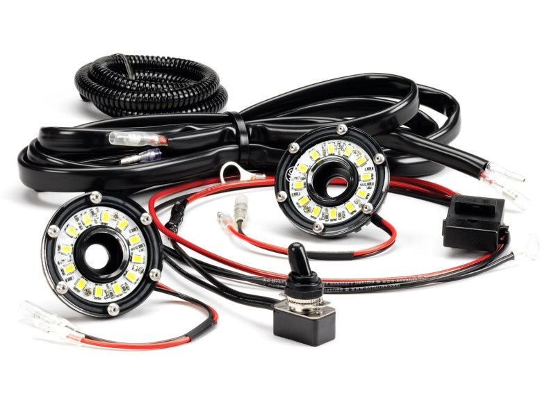KC HiLiTES Cyclone 2in. LED Universal Under Hood Lighting Kit (Incl. 2 Cyclone Lights/Switch/Wiring).