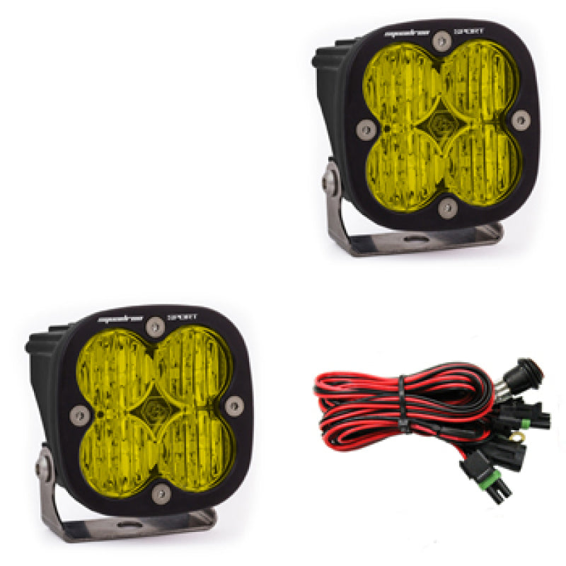 Baja Designs Squadron Sport Wide Cornering Pair LED Light Pods - Amber.