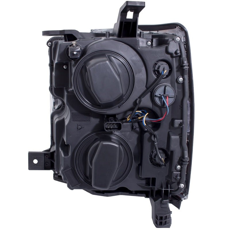 ANZO 2015-2016 Chevrolet Silverado Projector Headlights w/ Plank Style Design Chrome w/ Amber.