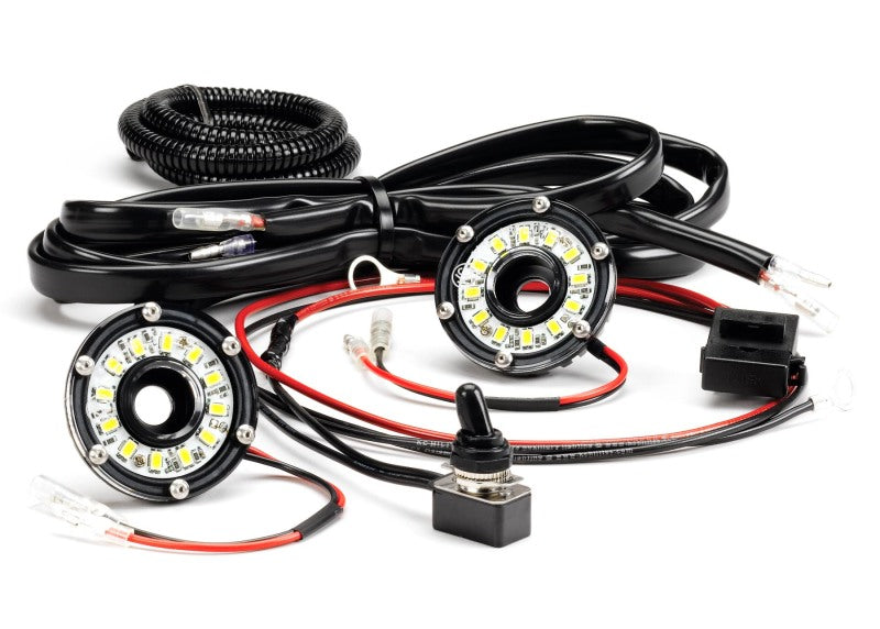 KC HiLiTES Cyclone 2in. LED Universal Under Hood Lighting Kit (Incl. 2 Cyclone Lights/Switch/Wiring).
