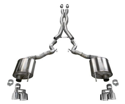 Corsa 18-20 Ford Mustang GT Convertible w/o Active Valves Sport Cat-Back w/ Polished 4in Tips