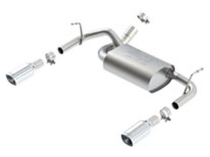 Borla 12-14 Jeep Wrangler JK 2Dr & 4Dr Rear Section ATAK Single Sqaure Rolled Angle-Cut Exit Exhaust
