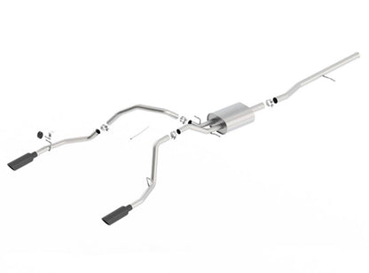 Borla 14 Silv/Sierra 1500 C/B Touring Exh/2.75in in muff 2.25inout 4inTIp SS Rear Exit-Black Chrome