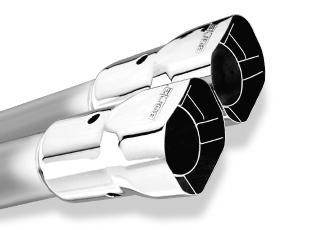 Borla Universal Polished Tip Single Round Rolled Angle-Cut w/Clamp