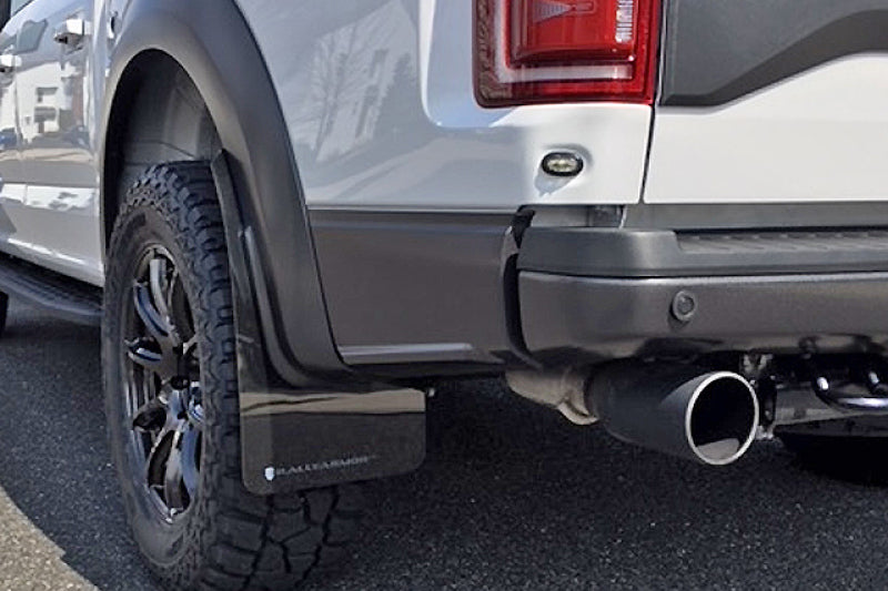 Rally Armor 17-19 Ford F-150 Raptor UR Black Mud Flap w/ Dark Grey Logo.