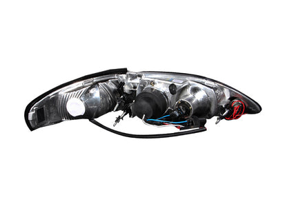 ANZO 1994-1998 Ford Mustang Projector Headlights w/ Halo Black 1pc.