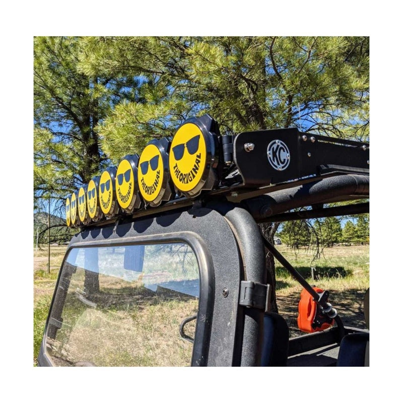 KC HiLiTES 6in. Hard Cover for Gravity Pro6 LED Lights (Single) - Smiley Face- Yellow/Black KC Logo.