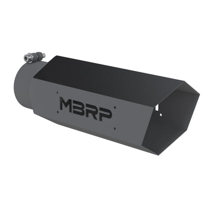 MBRP Universal Hex Tip 4in Inlet 16in Length w/o Logo - Black Coated.