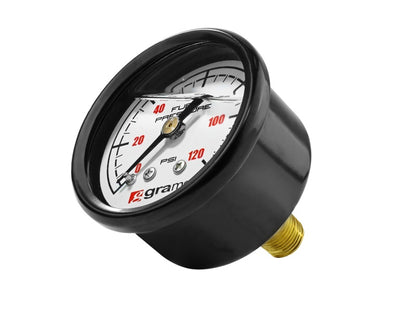 Grams Performance Universal 0-120 PSI Fuel Pressure Guage - White Face.