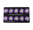 NRG Fender Washer Kit w/Rivets For Plastic (Purple) - Set of 10.