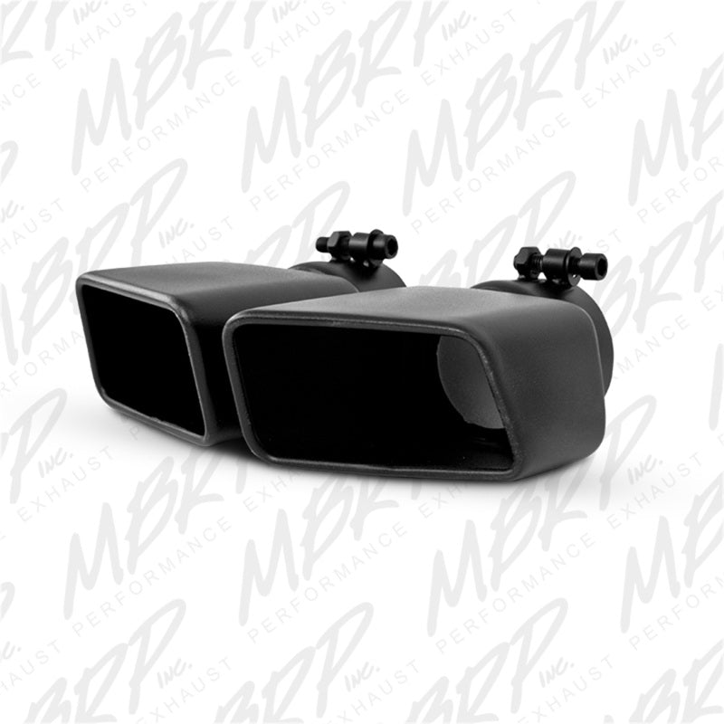 MBRP Universal Tip 4.75inx 3in Rectangle Angled Cut 3in O.D. inlet Pass. Side 7.375in length Black.